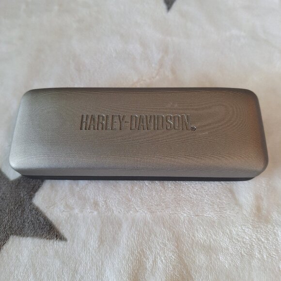 Harley Davidson Gray Satin Black Hard Shell Eye Glass ~ Sunglasses Case - Picture 1 of 8